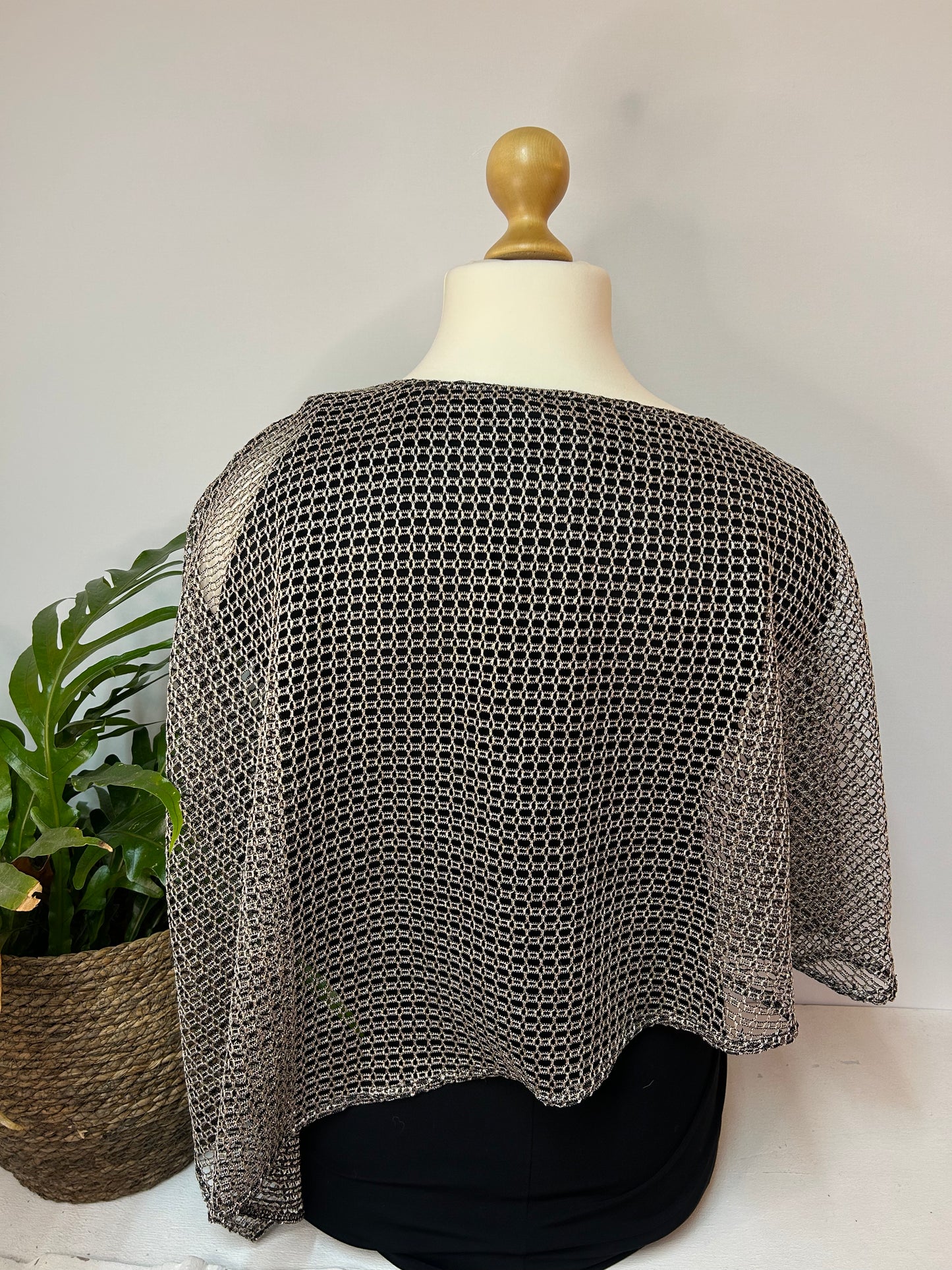 Glitzer T-shirt mit Überwurf - MIAMODA - Gr. XL / XXL - 42 / 44