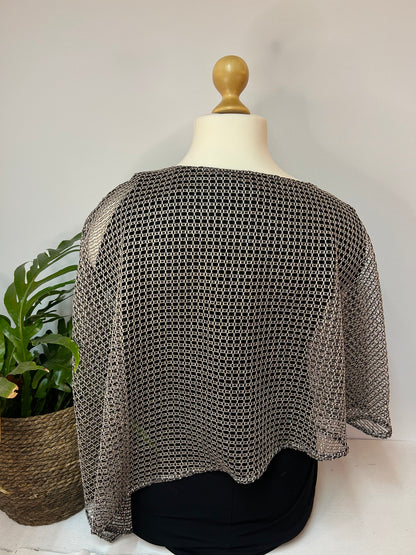 Glitzer T-shirt mit Überwurf - MIAMODA - Gr. XL / XXL - 42 / 44