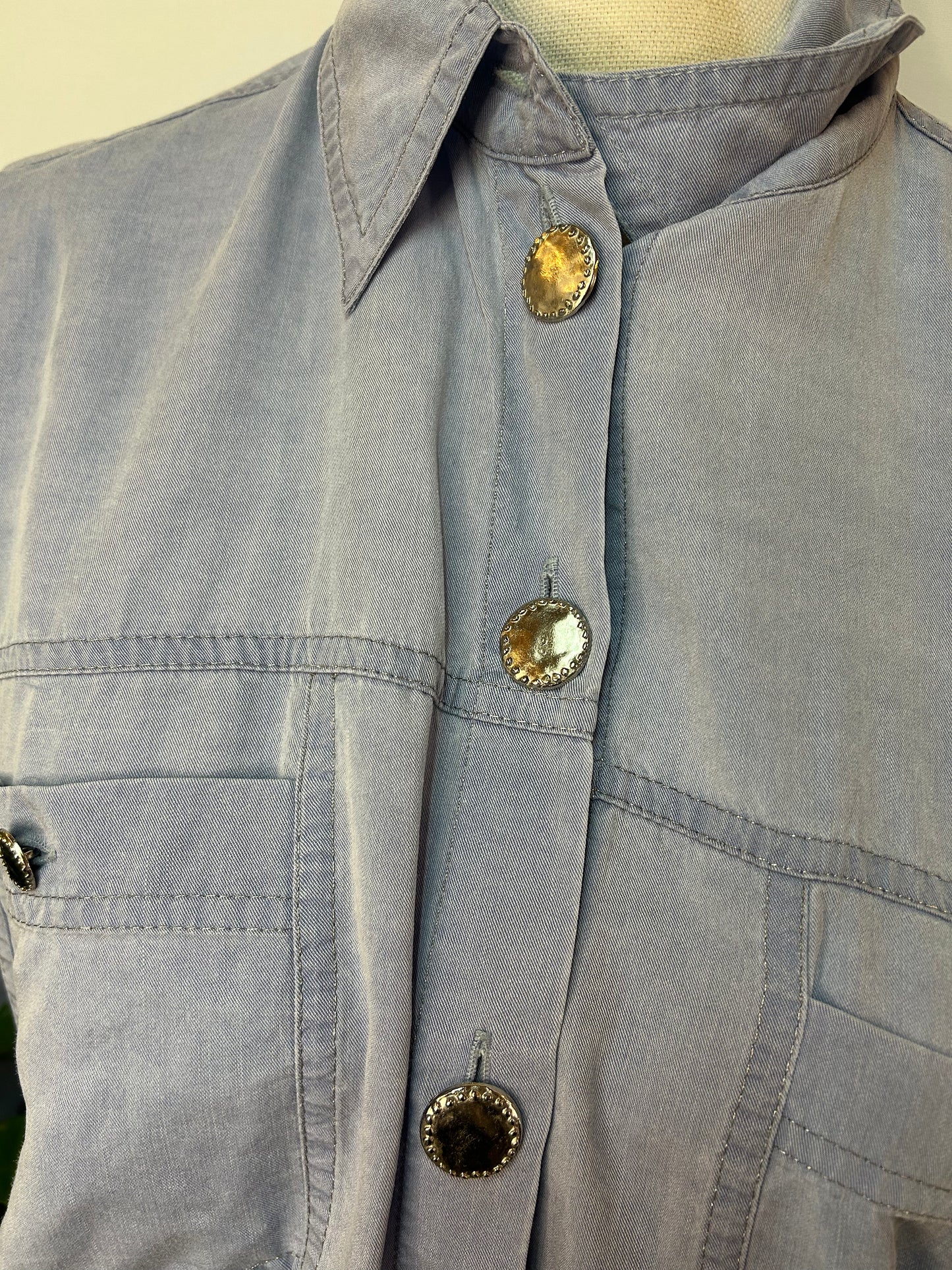 Vintage Blusenhemd mit silbernen Knöpfen - Betty Barclay - Gr. XL / 42