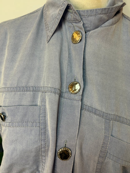 Vintage Blusenhemd mit silbernen Knöpfen - Betty Barclay - Gr. XL / 42