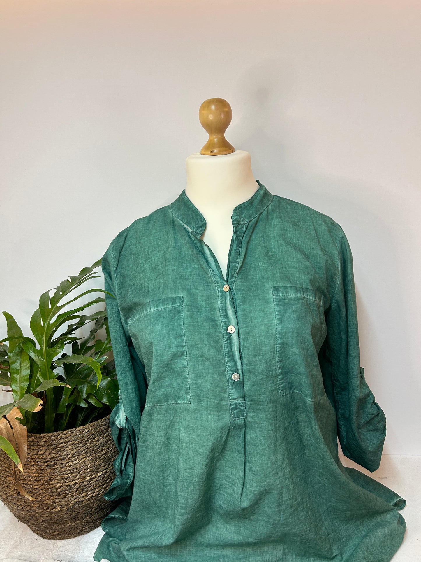 Farbenfrohe Bluse - Made in Italy - Gr. 3XL / 46 / 48