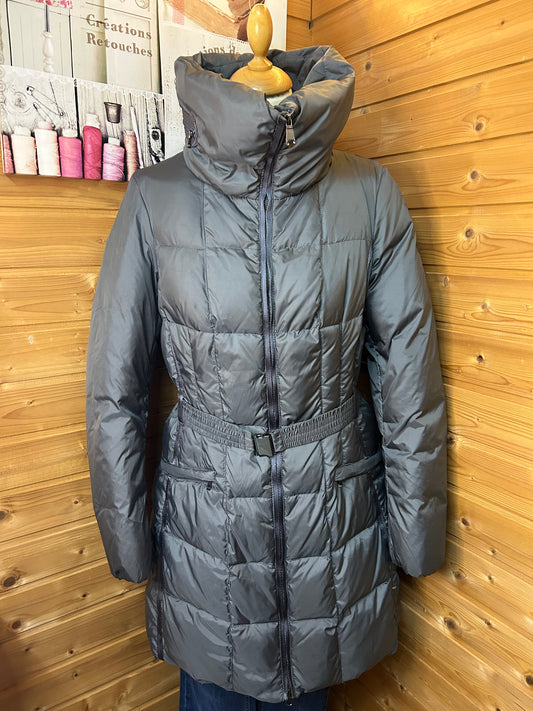 Gepolsterte Winterjacke mit Kapuze & Taillengürtel - Geox - Gr. L / 40 - Designer