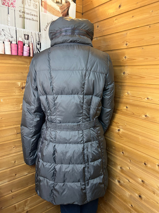 Gepolsterte Winterjacke mit Kapuze & Taillengürtel - Geox - Gr. L / 40 - Designer