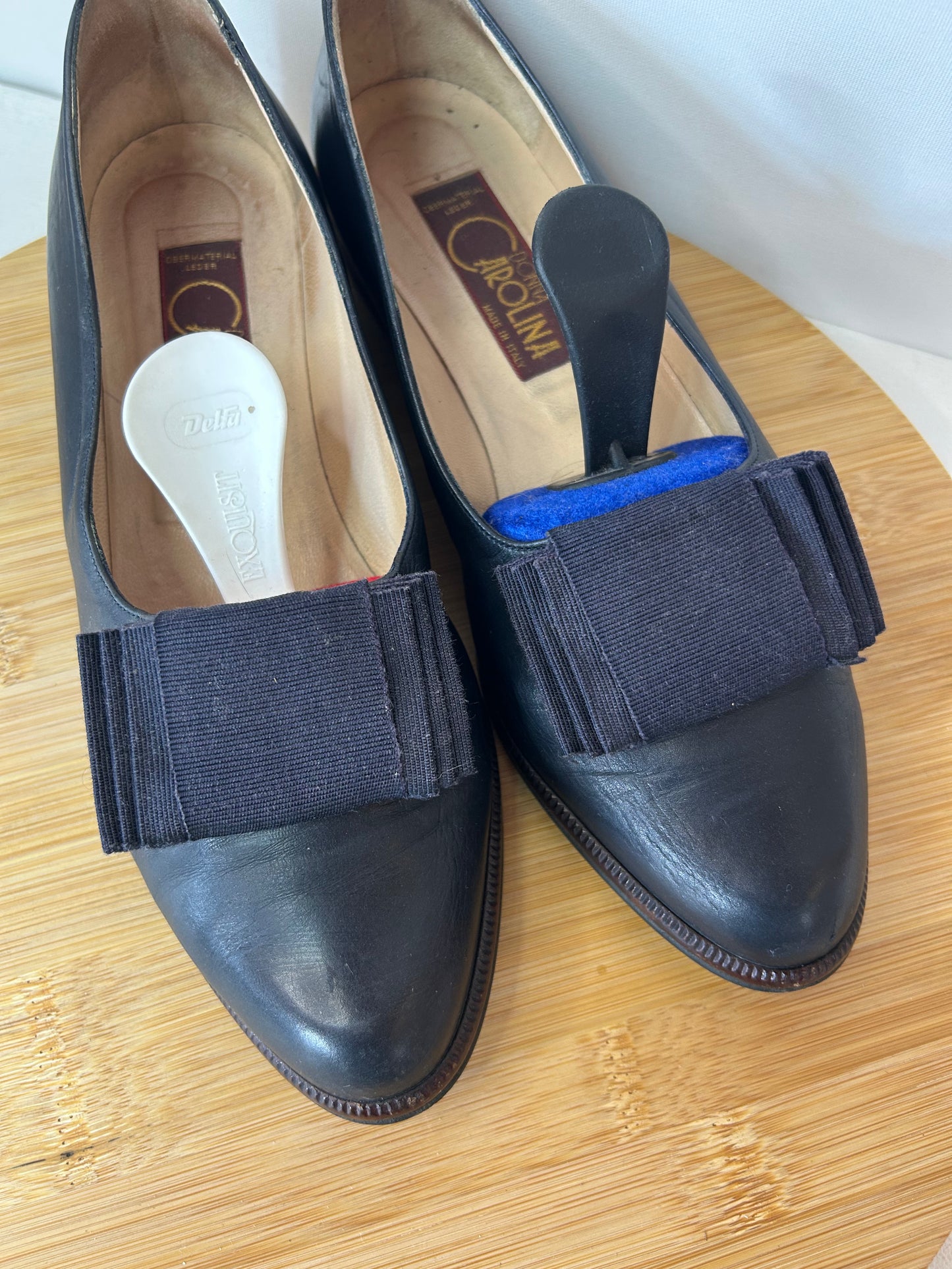 Blaue Ballerina Schuhe mit Schleifen - Donna Carolina Made in Italy - Gr. 39