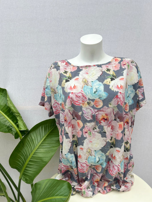 Kurzärmlige florale Bluse - Street One - L