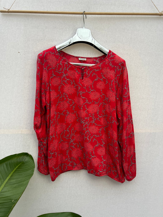 Rote Bluse mit Muster - Street One - Gr. XL