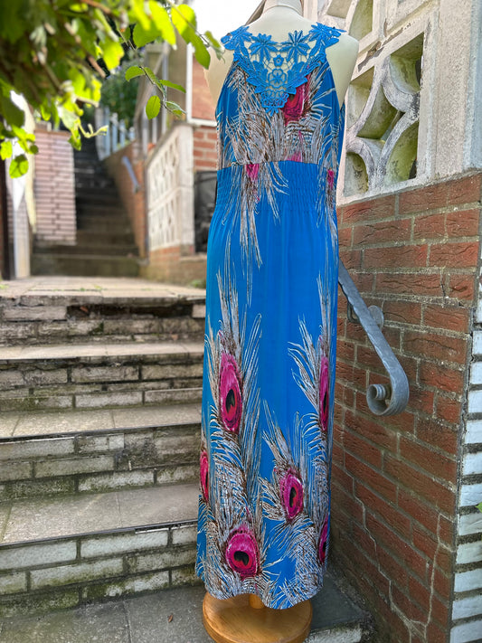 Pfauenfeder Kleid - Gr. S