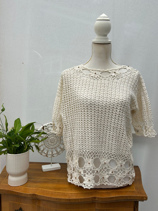 BOHO crochet shirt - size M/L