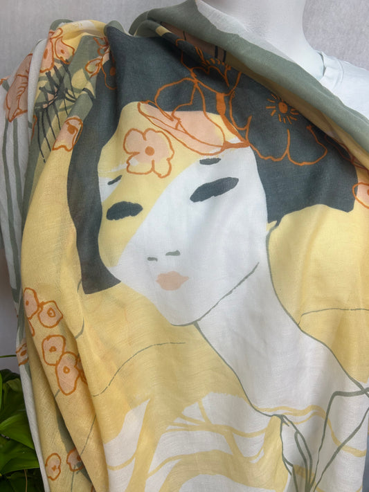 Ausgefallenes Tuch mit Gesicht - Accessoires