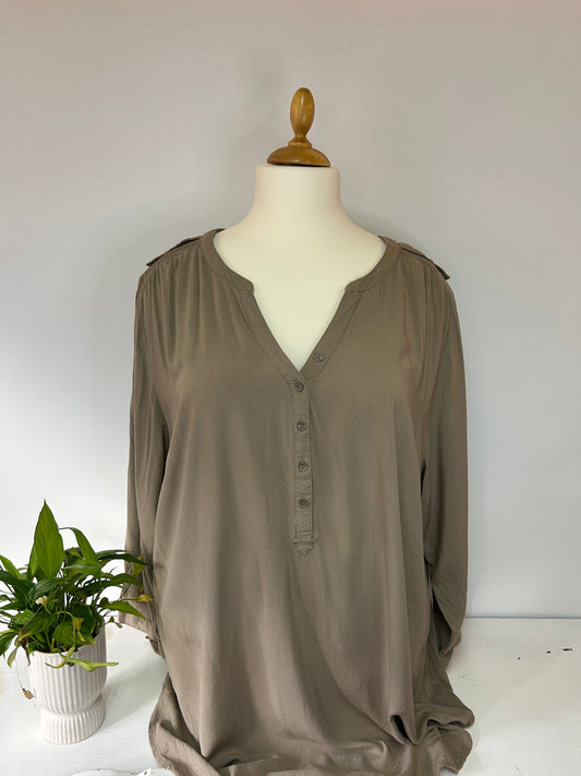 Unifarbene Bluse - Bonprix Collection - Gr. 4XL