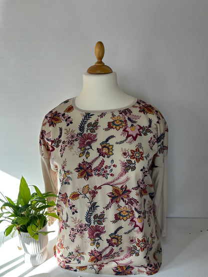 Musterfrohes Sweatshirt - Burgunderrot - Gr. XL