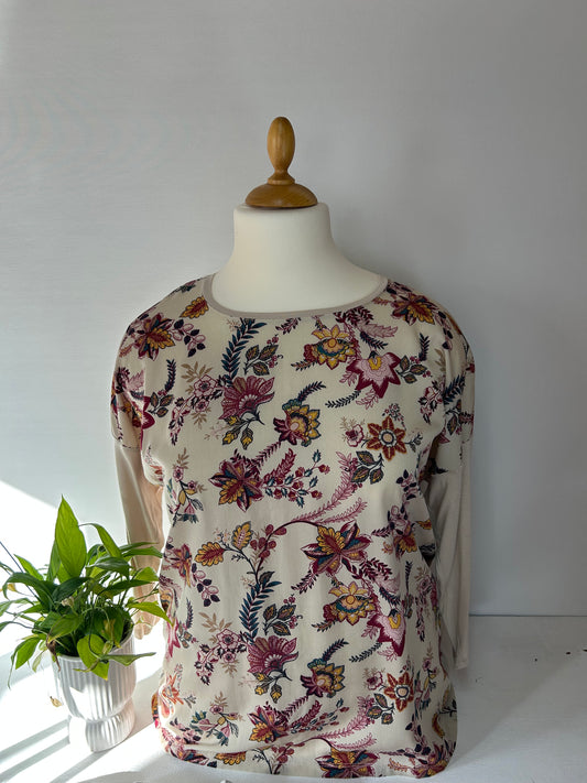 Musterfrohes Sweatshirt - Burgunderrot - Gr. XL