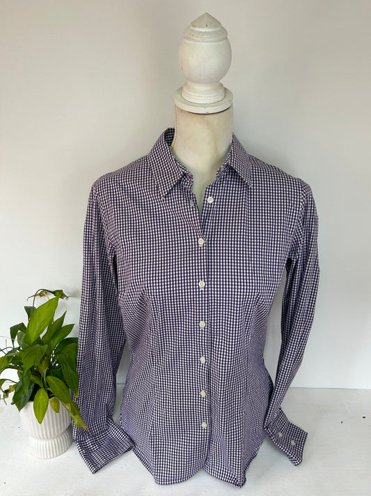 Karierte Business Bluse mit Kragen - Tommy Hilfiger - Gr. M