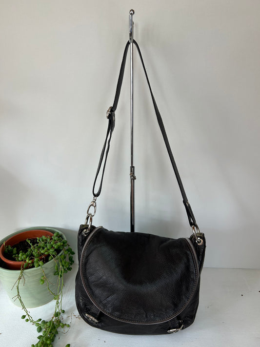 Dunkelbraune Echtleder Handtasche mit Quasten Detail - Accessoires