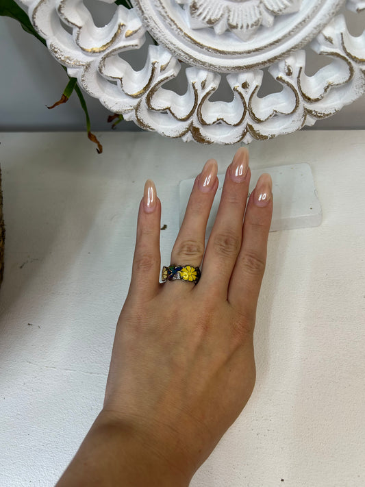 Floraler Ring mit Blümchen - Ringgröße 56 - Schmuck