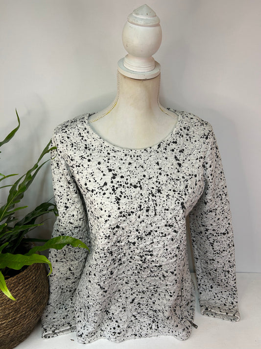 Dickerer Pullover gepunktet mit Reißverschluss Detail - IMAGE - Gr. XL