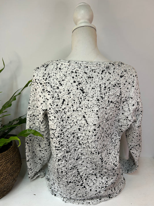 Dickerer Pullover gepunktet mit Reißverschluss Detail - IMAGE - Gr. XL