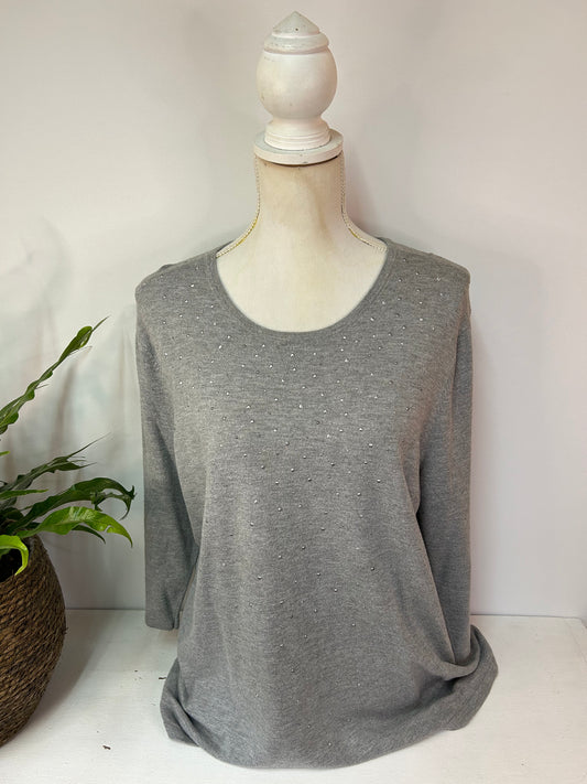 Dreiviertel Arm Sweatshirt mit Details - Gerry Weber - Gr. XL