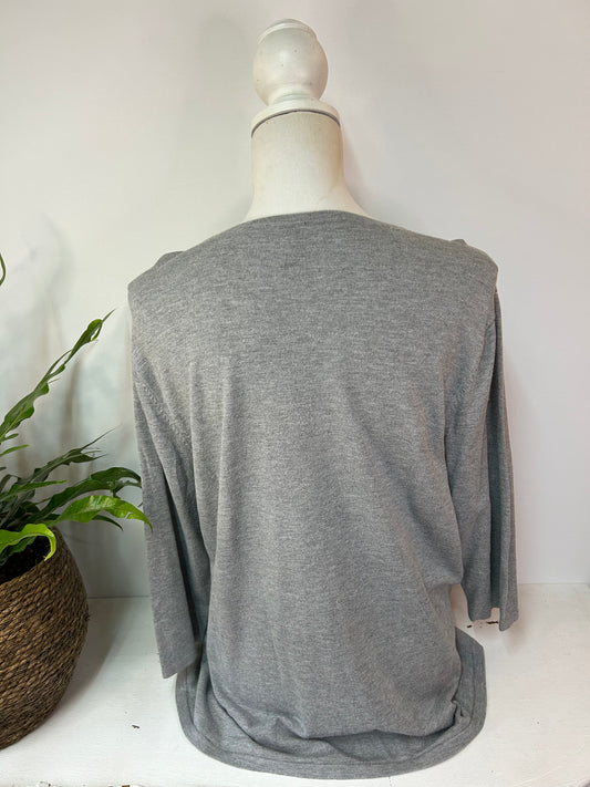 Dreiviertel Arm Sweatshirt mit Details - Gerry Weber - Gr. XL