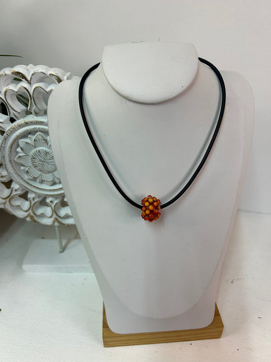 Kette mit buntem Glasanhänger - Handmade - Schmuck