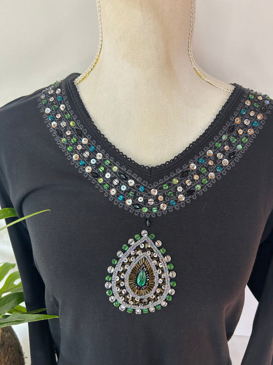 Cooles Sweatshirt mit Pailletten - Street One - Gr. M / L