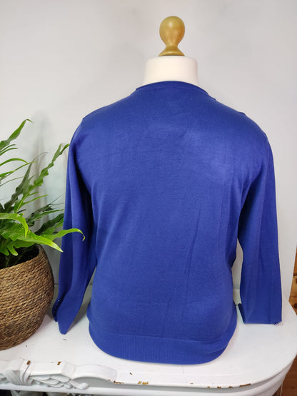 Feinstrickjacke in Royalblau - Gr. XXL