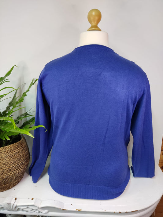 Feinstrickjacke in Royalblau - Gr. XXL