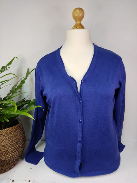 Feinstrickjacke in Royalblau - Gr. XXL