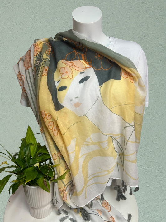 Ausgefallenes Tuch mit Gesicht - Accessoires