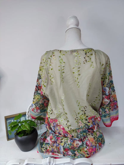 Bunte Bluse mit Gummibund - Linea Tesini - Gr. 42