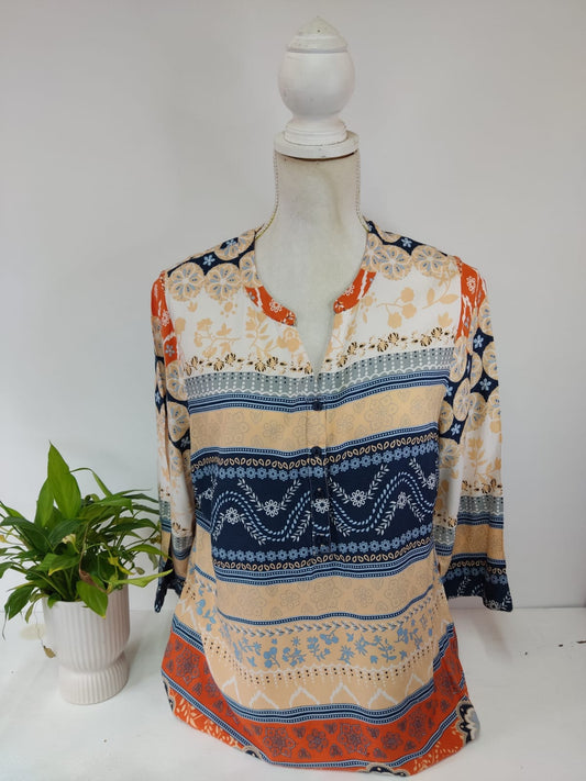 Musterbluse in frischen Farben Gr. XL