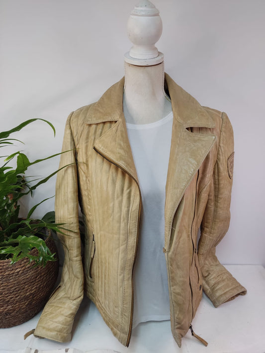 Gefütterte Lederjacke SOCCX - Gr. m
