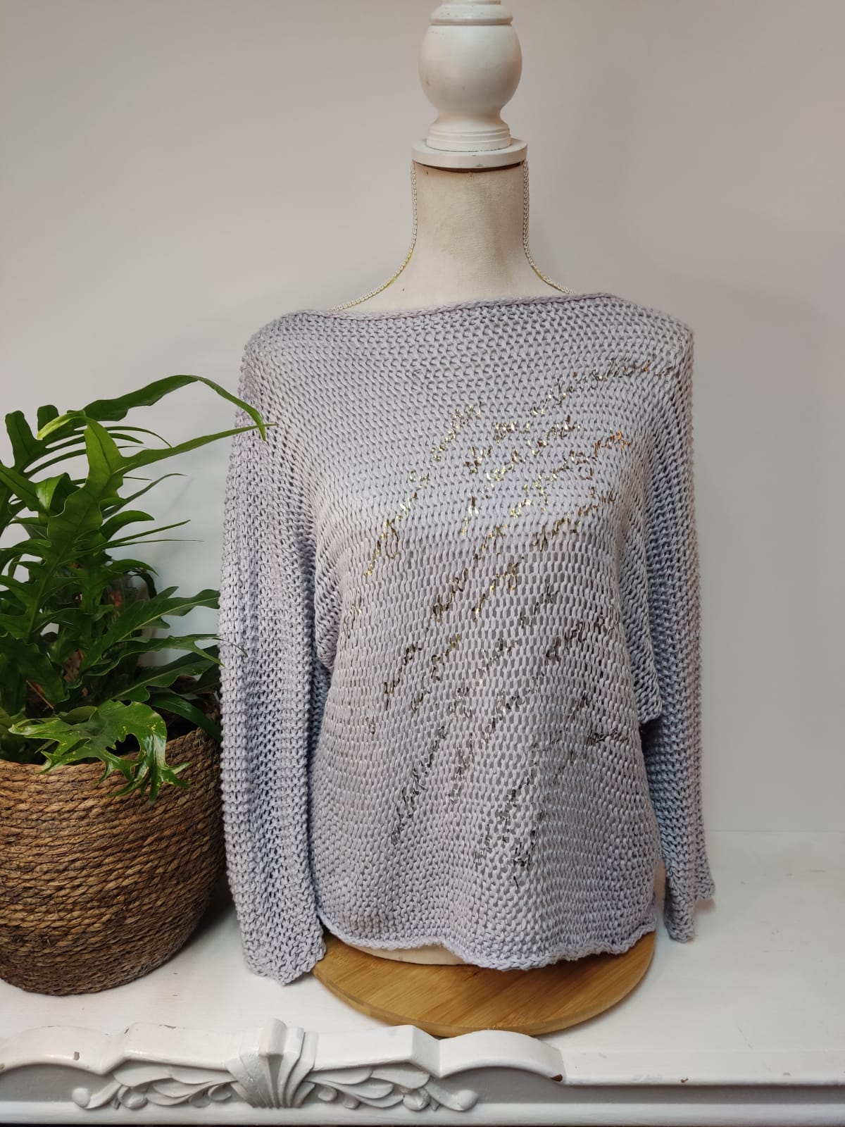 Häkelpullover - MADE IN ITALY - Gr. L