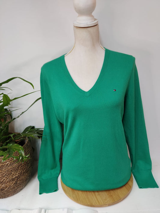Apfelgrüner Pullover TOMMY HILFIGER - Gr. L