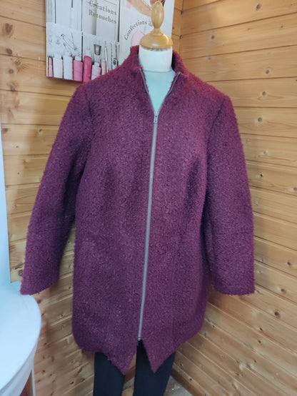 Kuschelige Pudeljacke in Weinrot - Esmara - Gr. 54