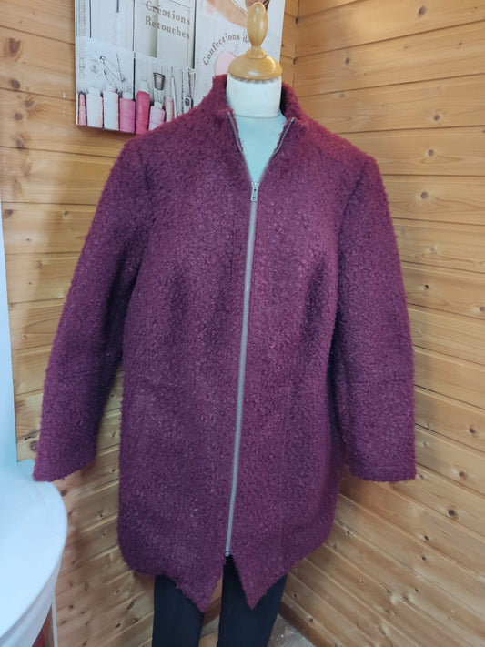 Kuschelige Pudeljacke in Weinrot - Esmara - Gr. 54