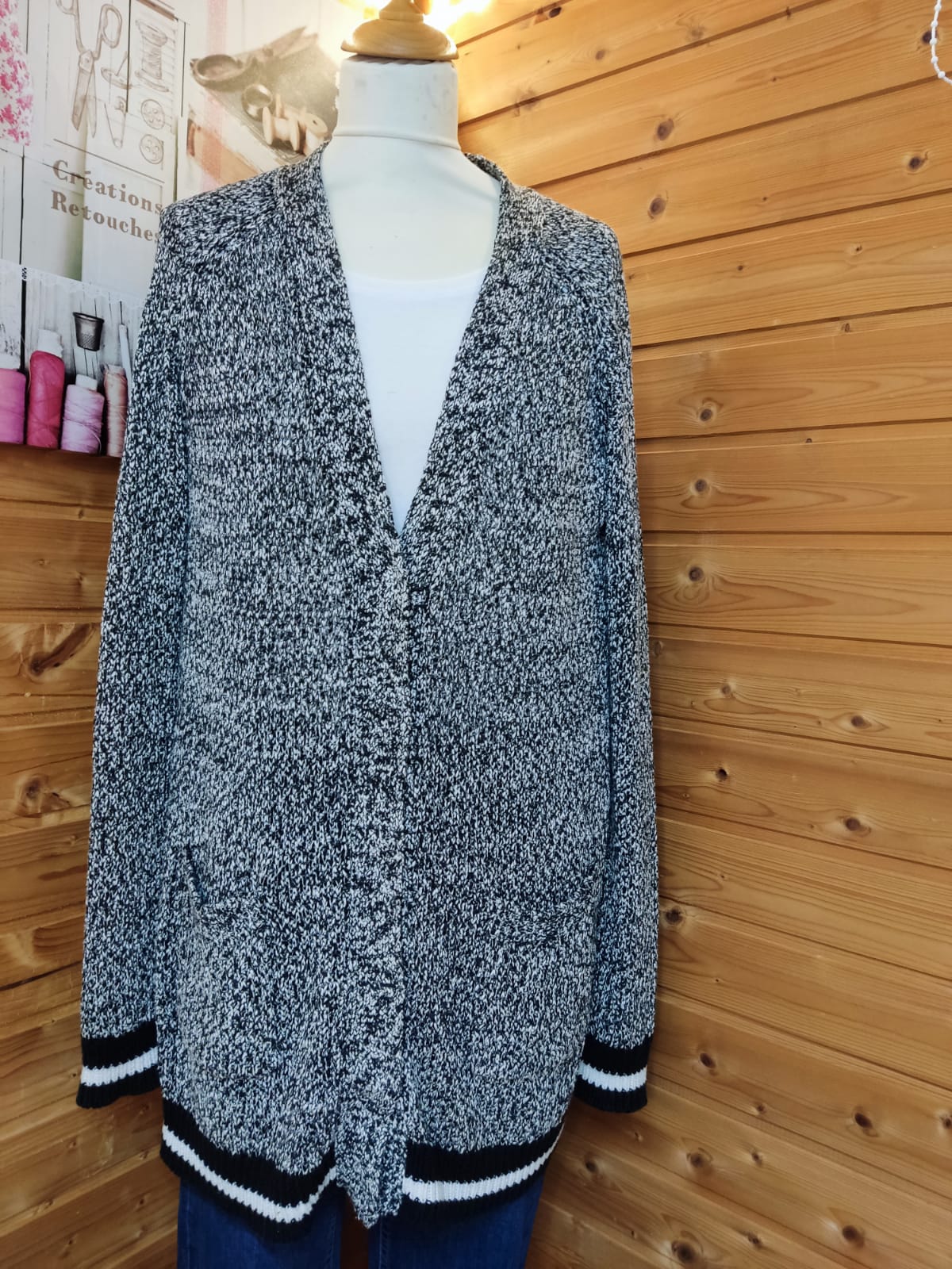 Tolle Longstrickjacke- OUI- Gr. 42