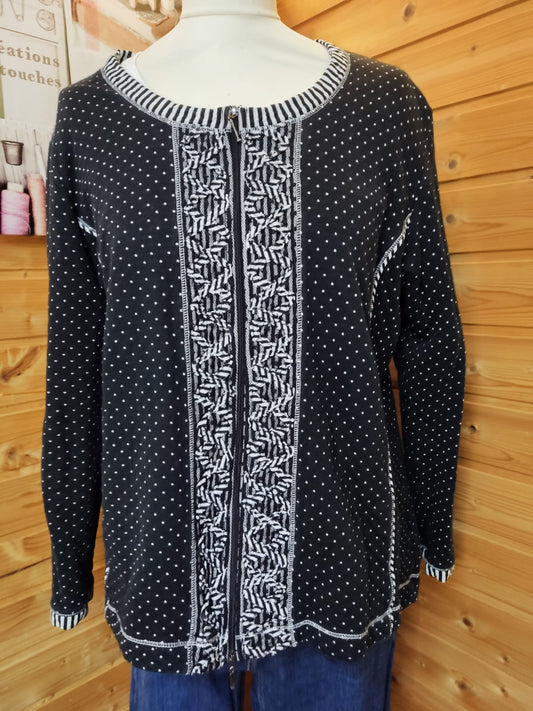 Jäckchen mit Muster und Reißverschluß- Gr. 42