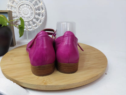 Pinke Mary-Jane-Ballerinas aus Leder - EVERBODY - Gr. 39 - Designer