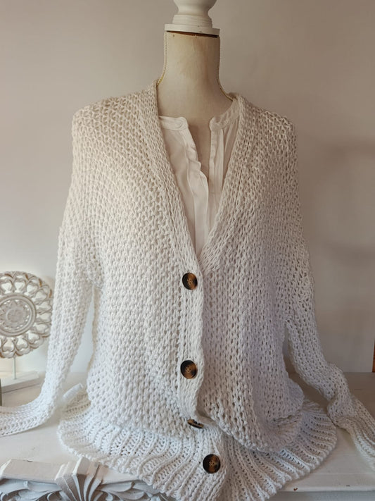 schicke Häkelstrickjacke- XUNA - Gr. XL