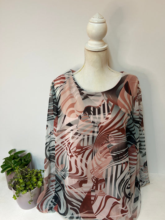 Außergewöhnliche Bluse mit floralem Muster - Gina Laura - Gr. 42 / 44