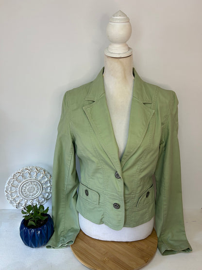 Damen Blazer in Grün mit tailliertem Schnitt - miqu - Gr. S / 36 - M / 38