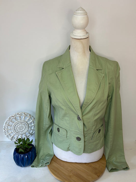 Damen Blazer in Grün mit tailliertem Schnitt - miqu - Gr. S / 36 - M / 38