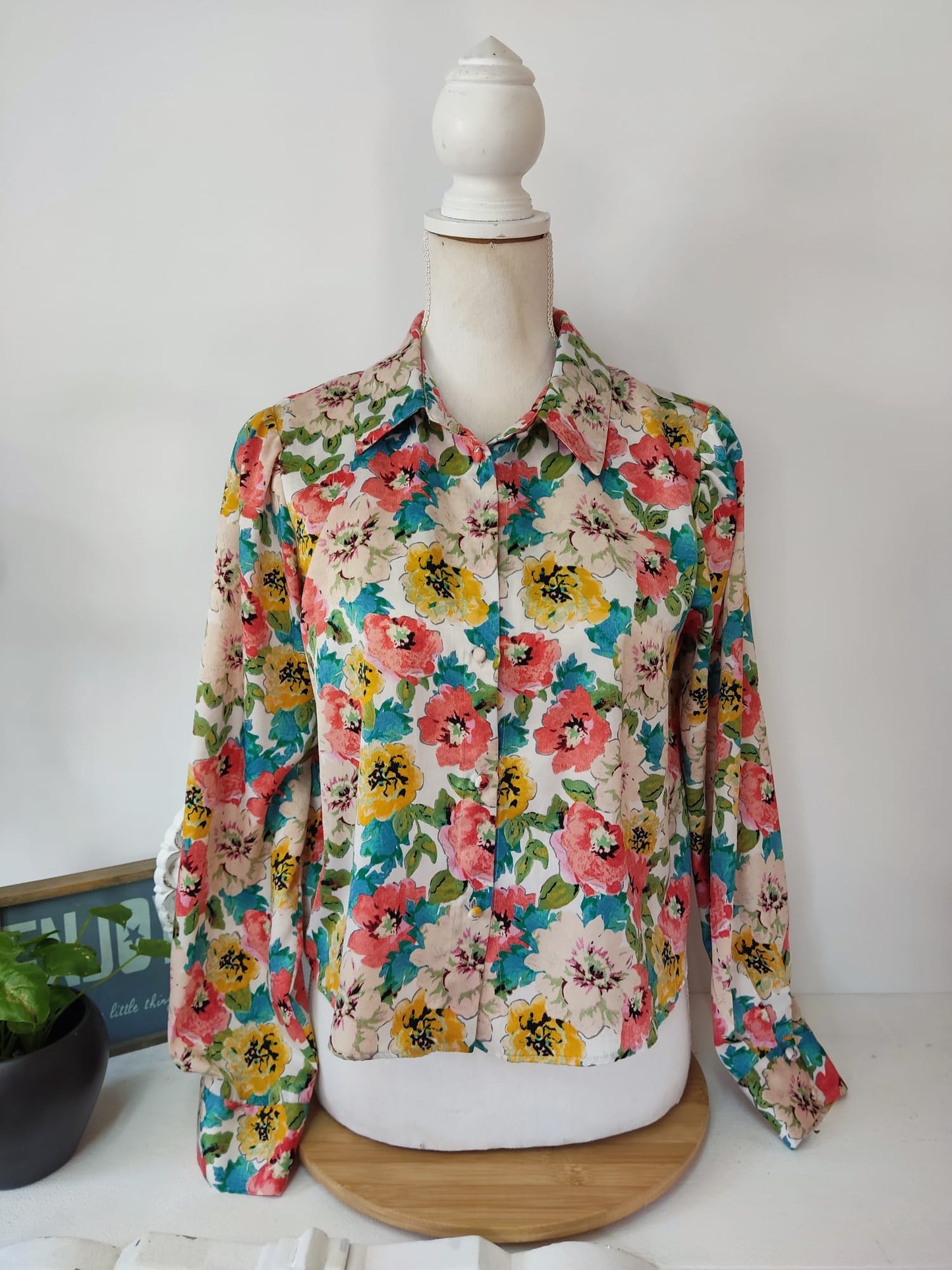 Florale Damen Bluse Bunt - Zara - Gr. M / 38