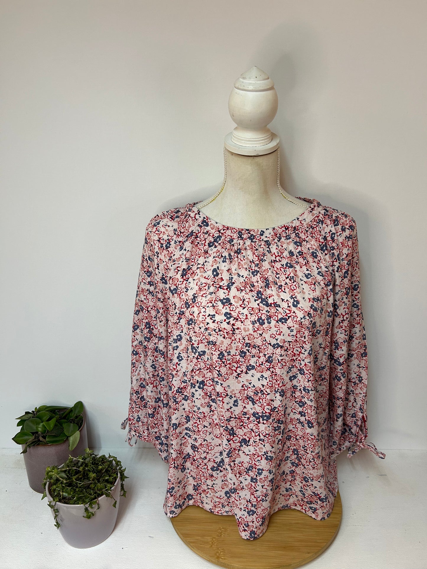 Damen Bluse im floralen Design & dreiviertel Ärmeln - S.Oliver - Gr. L / 40