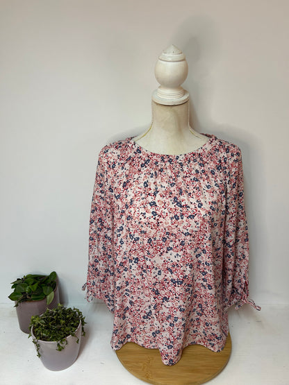 Damen Bluse im floralen Design & dreiviertel Ärmeln - S.Oliver - Gr. L / 40