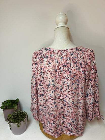 Damen Bluse im floralen Design & dreiviertel Ärmeln - S.Oliver - Gr. L / 40