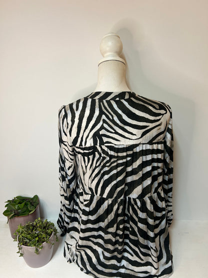 Elegante Damenbluse mit modernem Zebra-Print - Tonno&Panna - Gr. S / 36 - NP: 100€