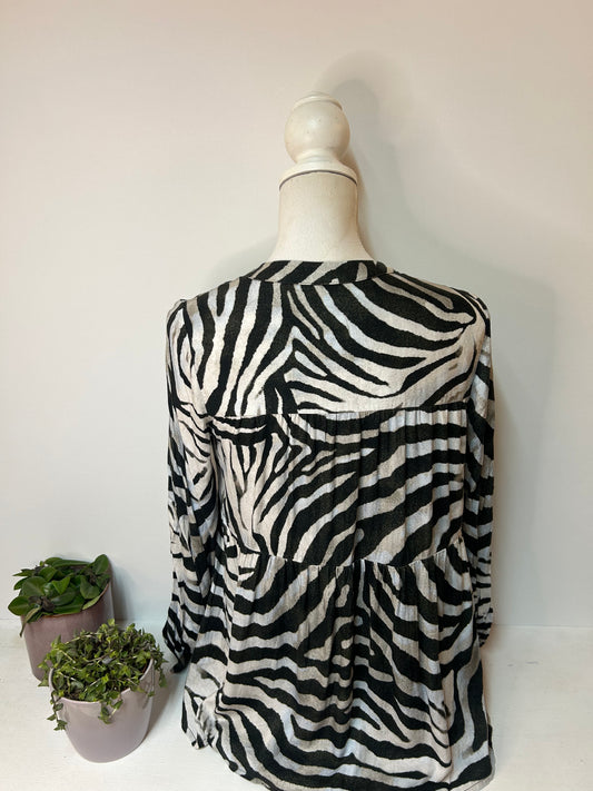 Elegante Damenbluse mit modernem Zebra-Print - Tonno&Panna - Gr. S / 36 - NP: 100€
