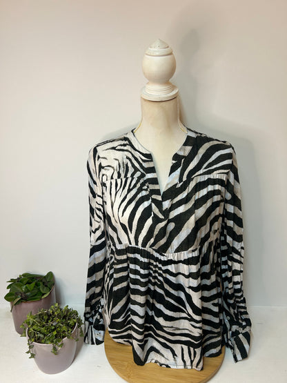 Elegante Damenbluse mit modernem Zebra-Print - Tonno&Panna - Gr. S / 36 - NP: 100€